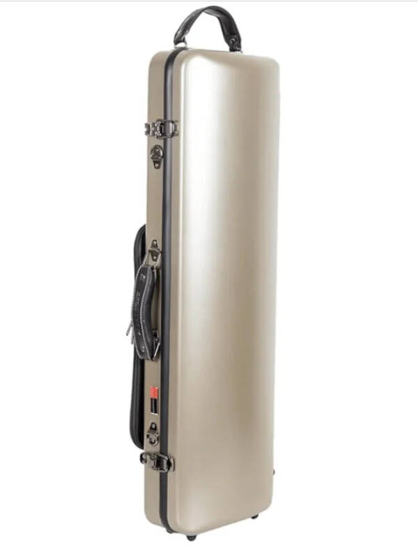 CrossRock CRF4050VF-R Poly Carbon Oblong 4/4 Violin Case, Champagne