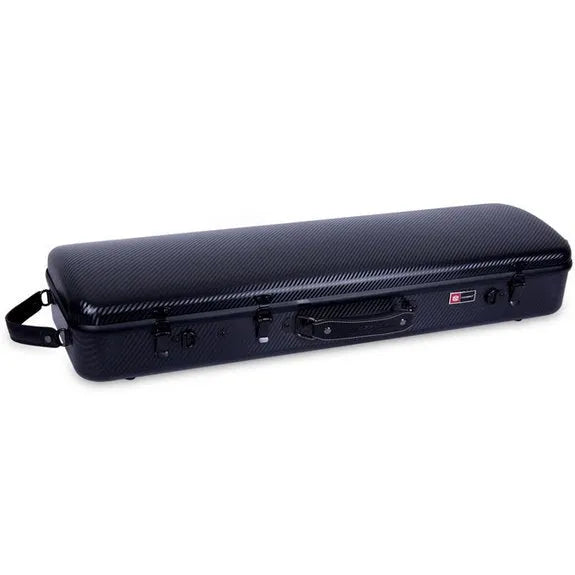CrossRock CRF4050VF-R Poly Carbon Oblong 4/4 Violin Case, Black