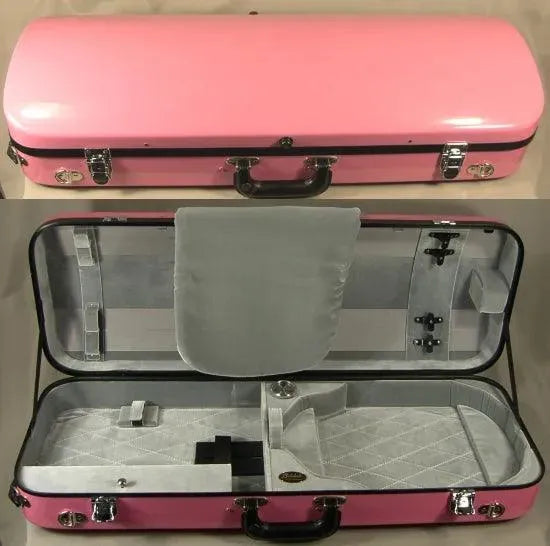 Bobelock 1005FIB oblong viola case, pink/silver