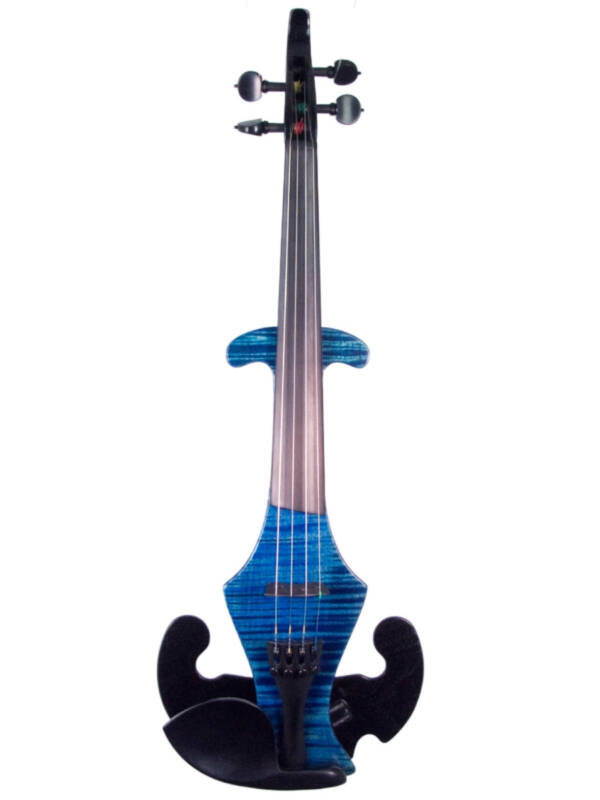 Vector Prodigy 4-String Electric Violin, Flamed Maple with Transparent Blue finish