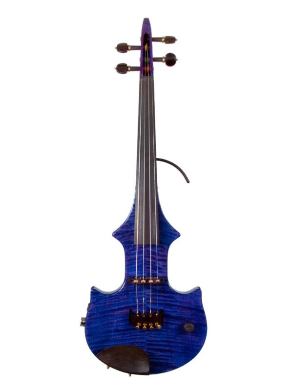 ZETA JV44 Jazz Fusion 4-String Electric Violin with MIDI, Transparent Blue over Flamed Maple