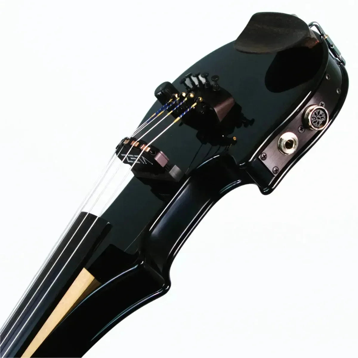 ZETA JV45 Jazz Fusion 5-String Electric Violin with MIDI, Gloss Black with maple neck, Imbus pegs - Image 7