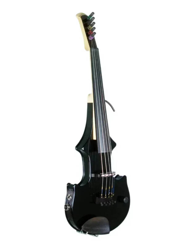 ZETA JV45 Jazz Fusion 5-String Electric Violin with MIDI, Gloss Black with maple neck, Imbus pegs