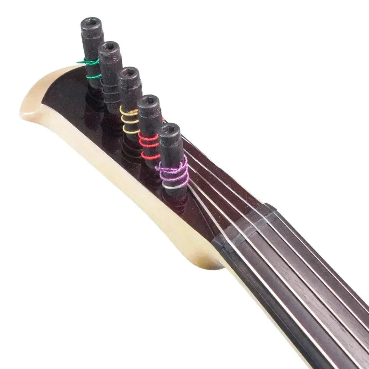 ZETA JV45 Jazz Fusion 5-String Electric Violin with MIDI, Gloss Black with maple neck, Imbus pegs - Image 5