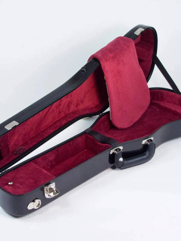 Bobelock 1007 shaped violin case, black/ wine red