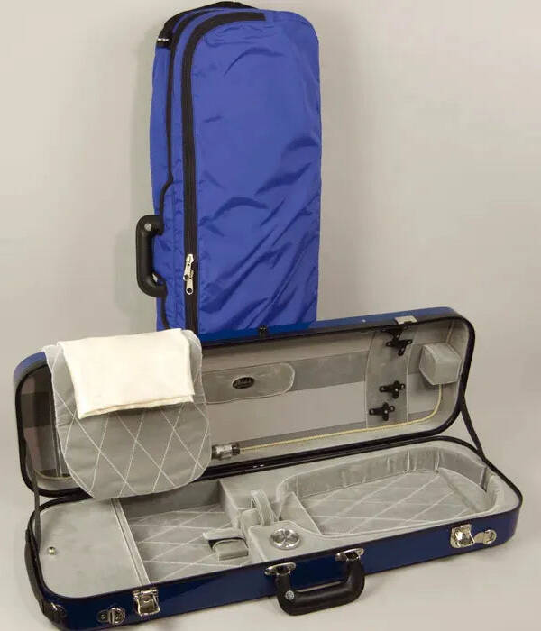 Bobelock 1060 oblong violin case, Blue/Grey