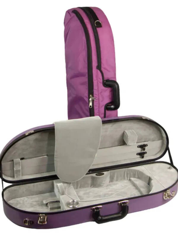 Bobelock 1047 half moon violin case, purple/grey