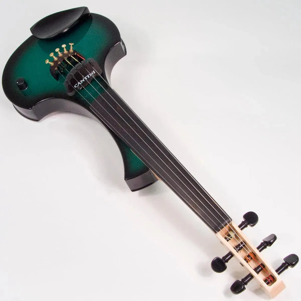 Cantini Earphonic 5-String Electric Violin with MIDI, Green/Black Burst - Image 10