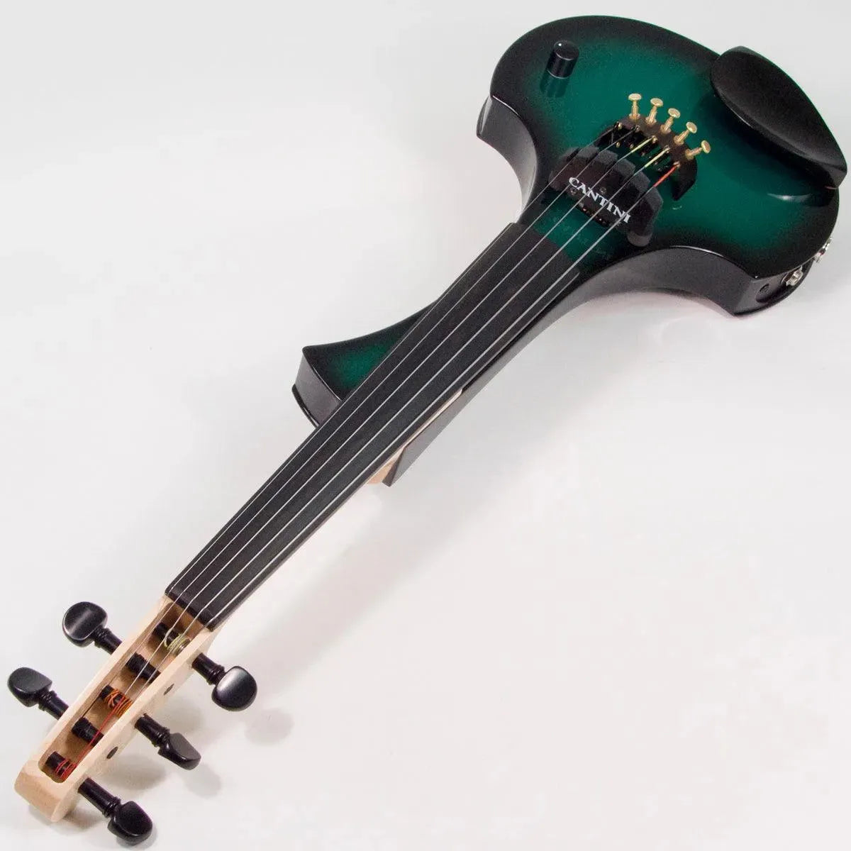 Cantini Earphonic 5-String Electric Violin with MIDI, Green/Black Burst - Image 11