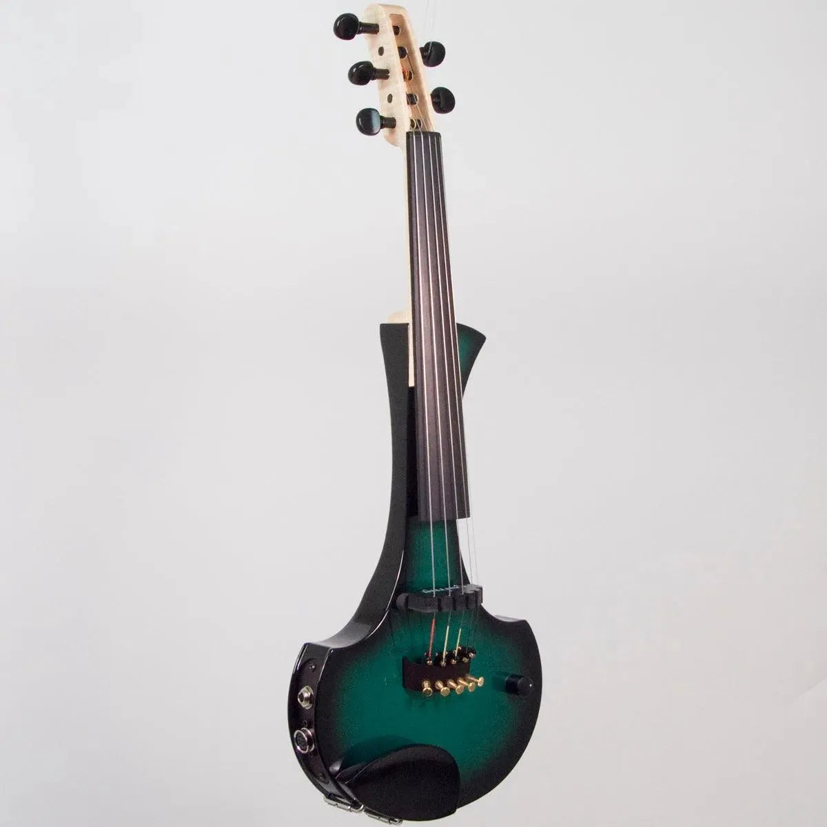 Cantini Earphonic 5-String Electric Violin with MIDI, Green/Black Burst - Image 3