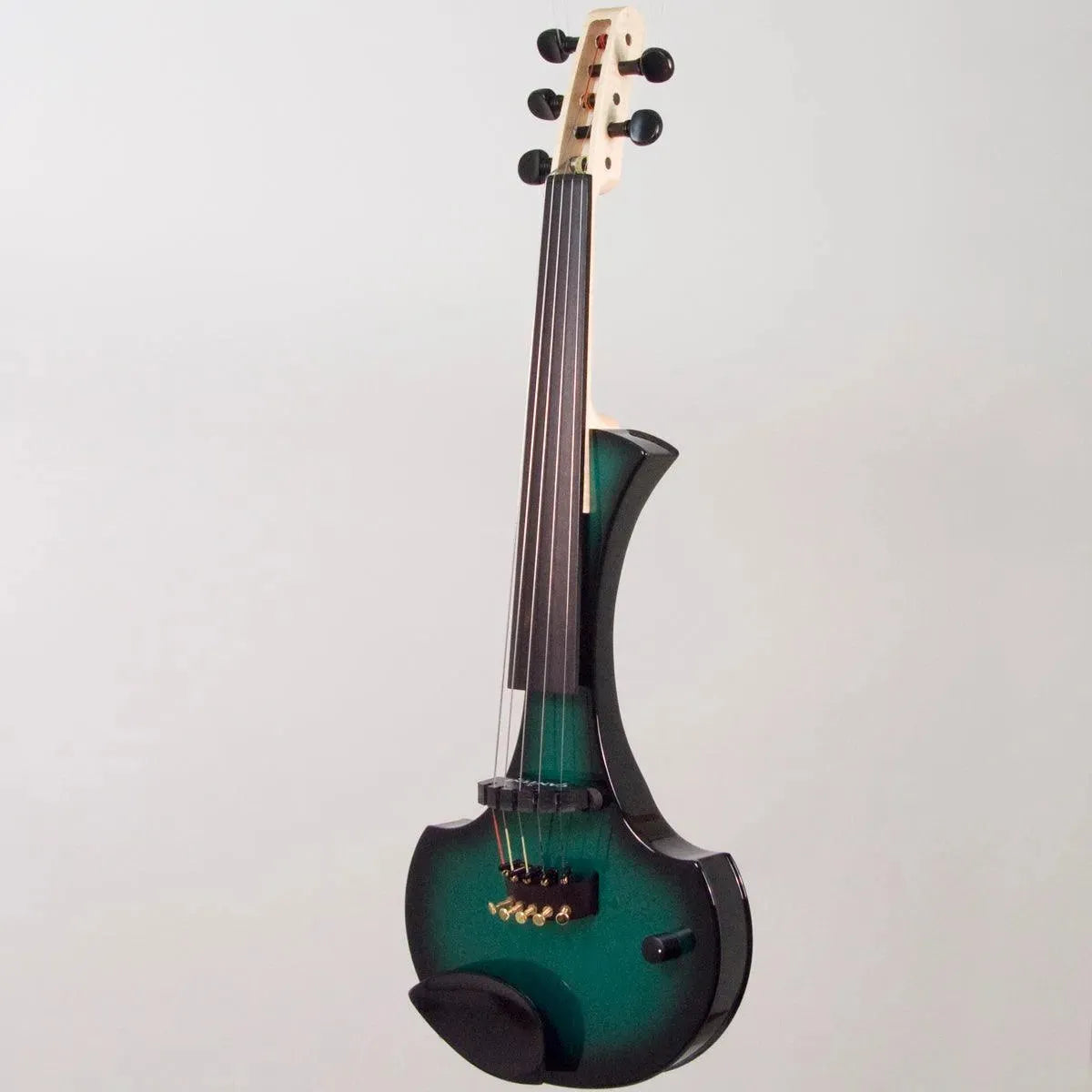 Cantini Earphonic 5-String Electric Violin with MIDI, Green/Black Burst - Image 9