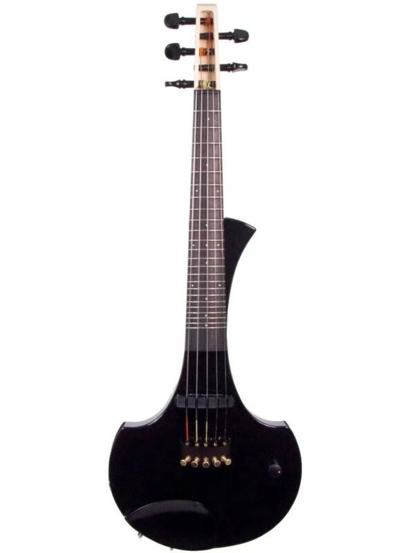 Cantini Earphonic 5-string Fretted Electric Violin with MIDI, Gloss Black