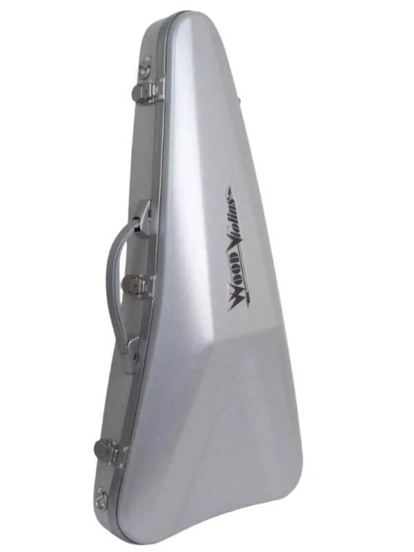 Wood Violins custom Bam Viper hard case, silver
