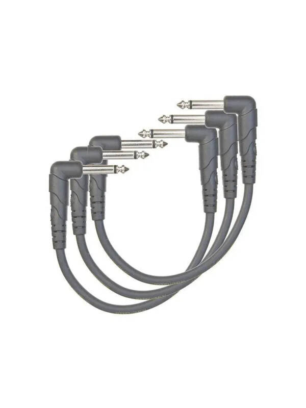 D'Addario Classic Series Patch Cable, Right to Right, 6 inches (0.5 feet), 3 pack