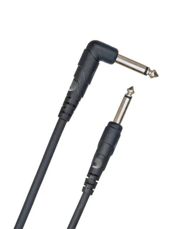 D'Addario Classic Series Instrument Cable, Straight to Right Angle, 10 feet
