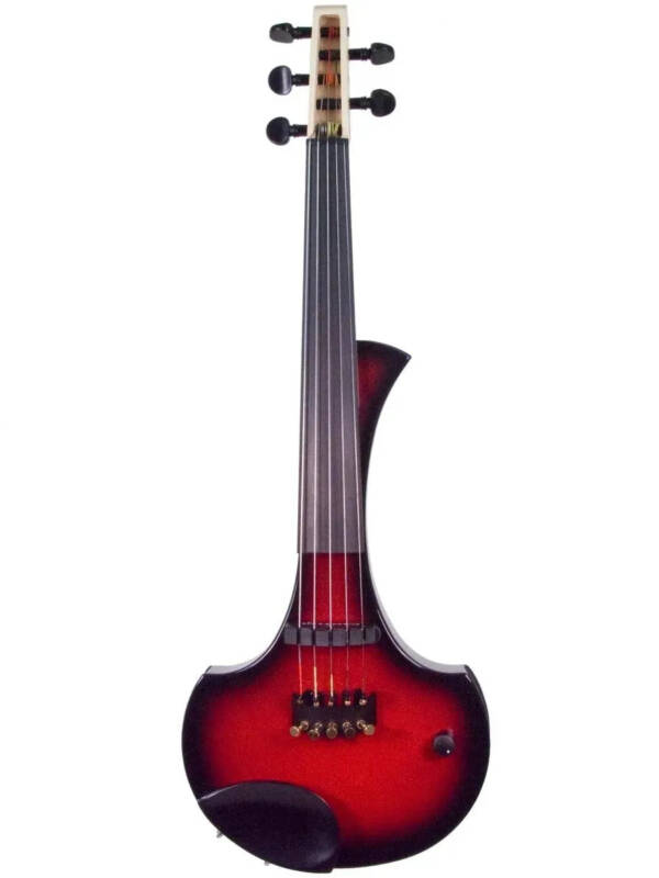 Cantini Earphonic 5-String Electric Violin with MIDI, Red/Black Sunburst
