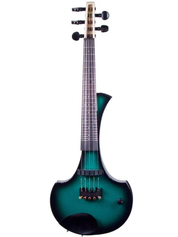 Cantini Earphonic 5-String Fretted Electric Violin with MIDI, Green/Black Sunburst