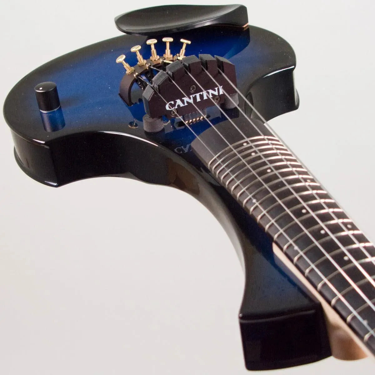 Cantini Earphonic 5-String Fretted Electric Violin with MIDI, Blue/Black Sunburst - Image 10