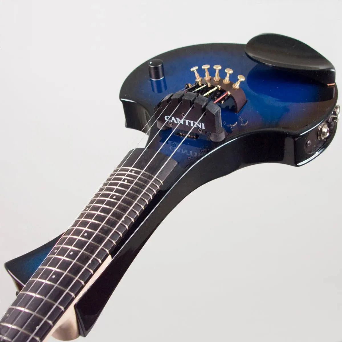 Cantini Earphonic 5-String Fretted Electric Violin with MIDI, Blue/Black Sunburst - Image 11