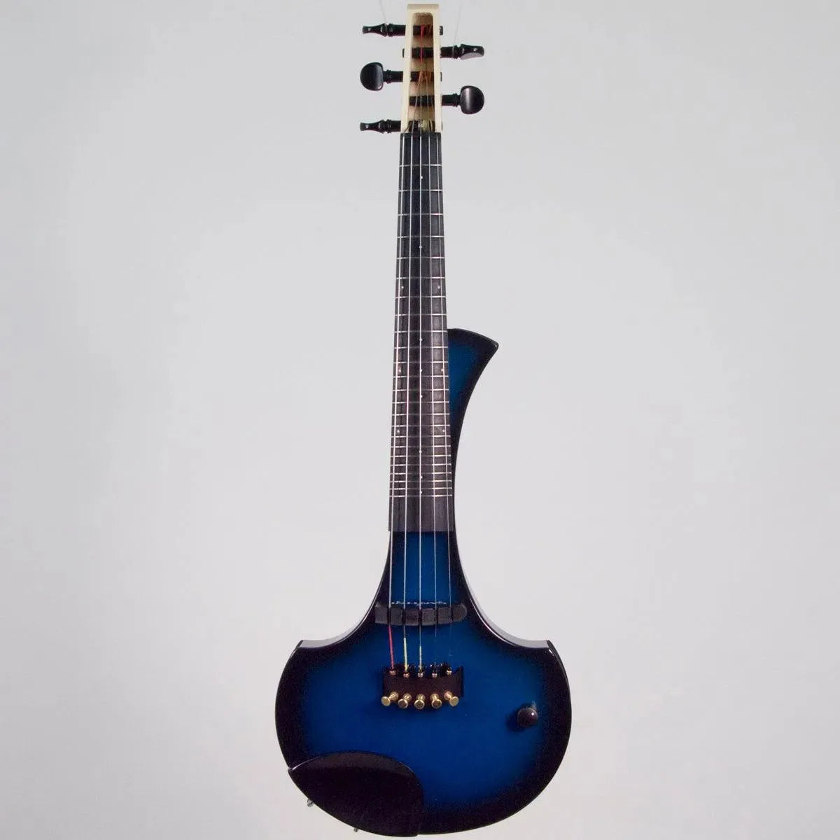 Cantini Earphonic 5-String Fretted Electric Violin with MIDI, Blue/Black Sunburst - Image 2