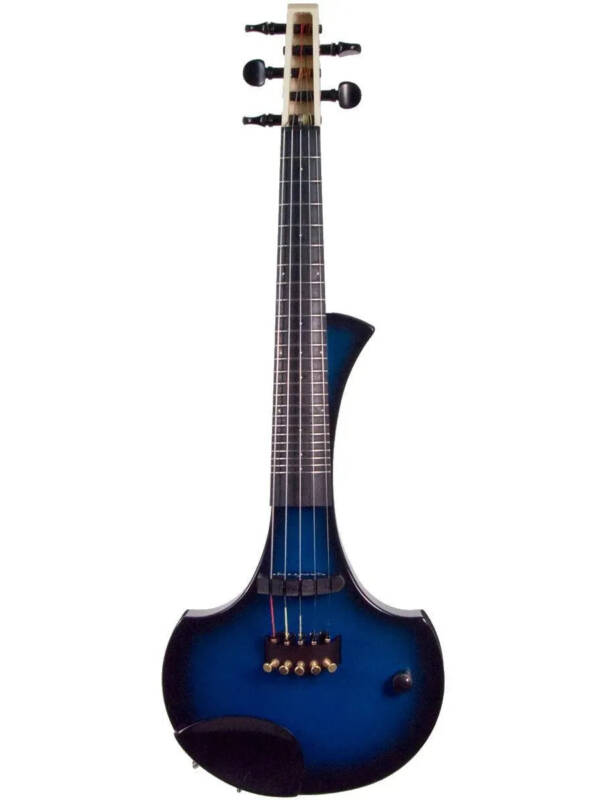 Cantini Earphonic 5-String Fretted Electric Violin with MIDI, Blue/Black Sunburst