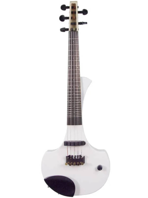 Cantini Earphonic 5-string Fretted Electric Violin with MIDI, Gloss White