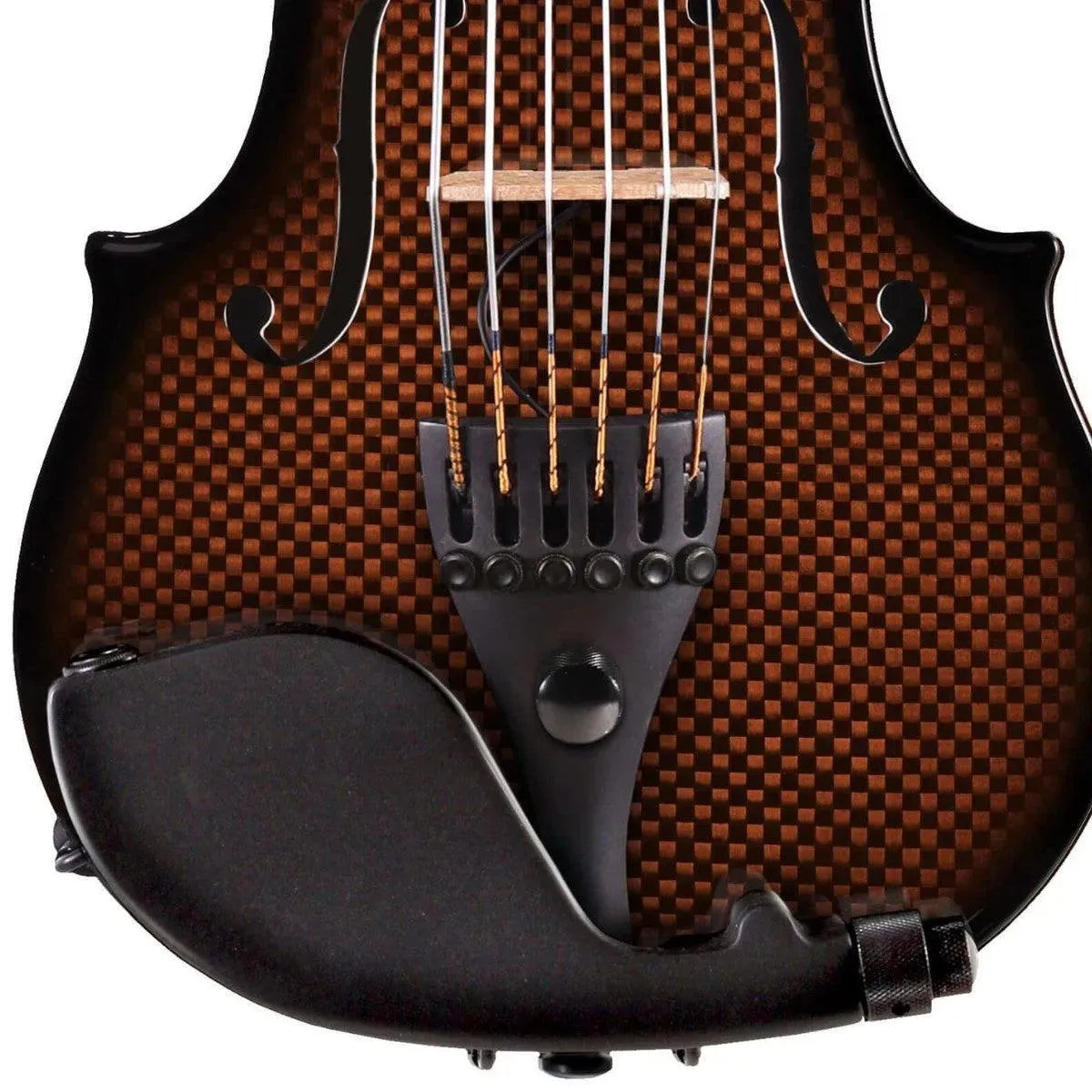 Glasser AE 6-string carbon composite acoustic-electric violin, orange - Image 5