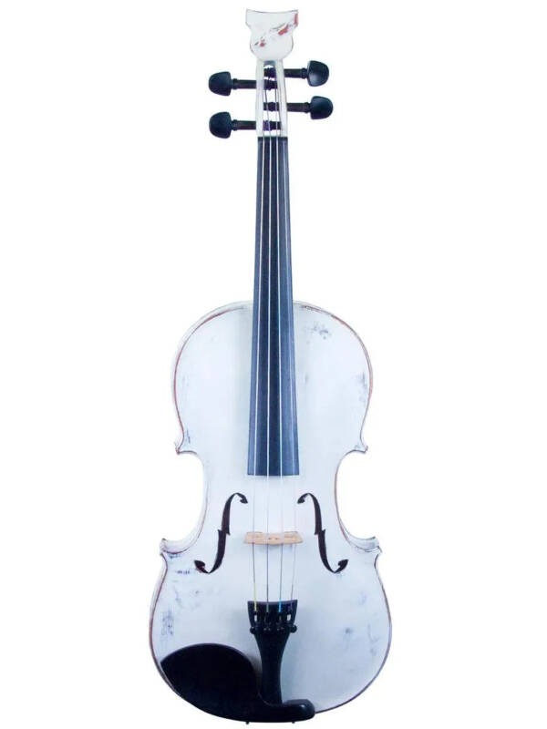 Bridge Tasman Electro-Acoustic Violin, white 'Shabby-Chic' finish