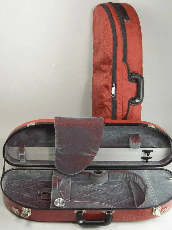 Bobelock 1047 half moon violin case, red/sm. red