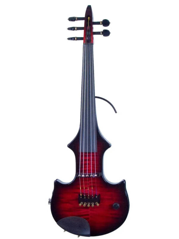 ZETA JV45 Jazz Fusion 5-string electric violin, transparent red burst over maple top