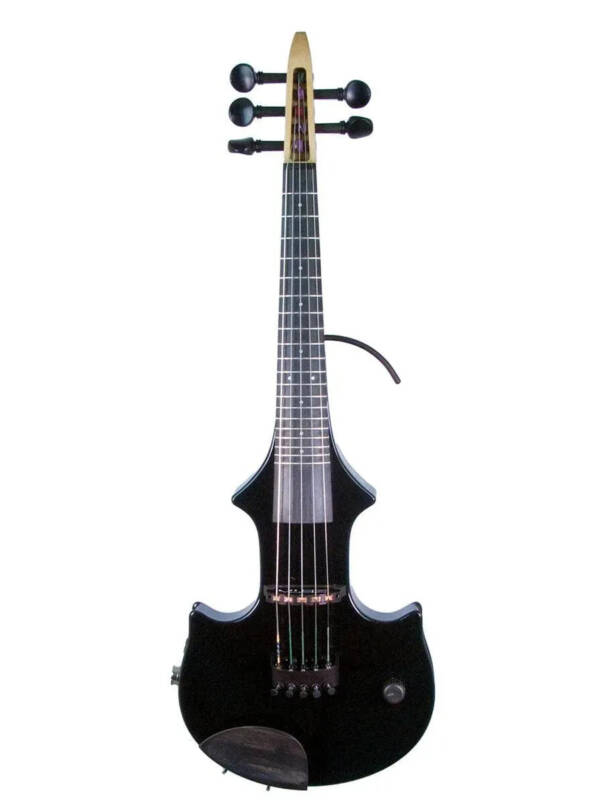 ZETA JV45 Jazz Fusion 5-string fretted violin with dot inlay, gloss black