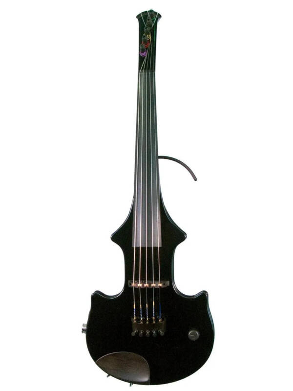 ZETA JV45 Jazz Fusion 5-String Electric Violin with MIDI, Gloss Black with Imbus pegs