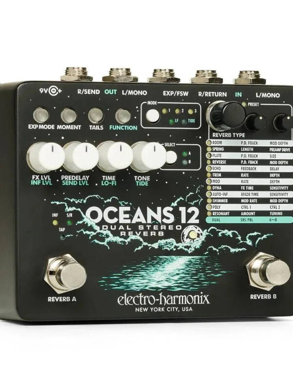 Electro-Harmonix Oceans 12 Stereo Reverb Pedal