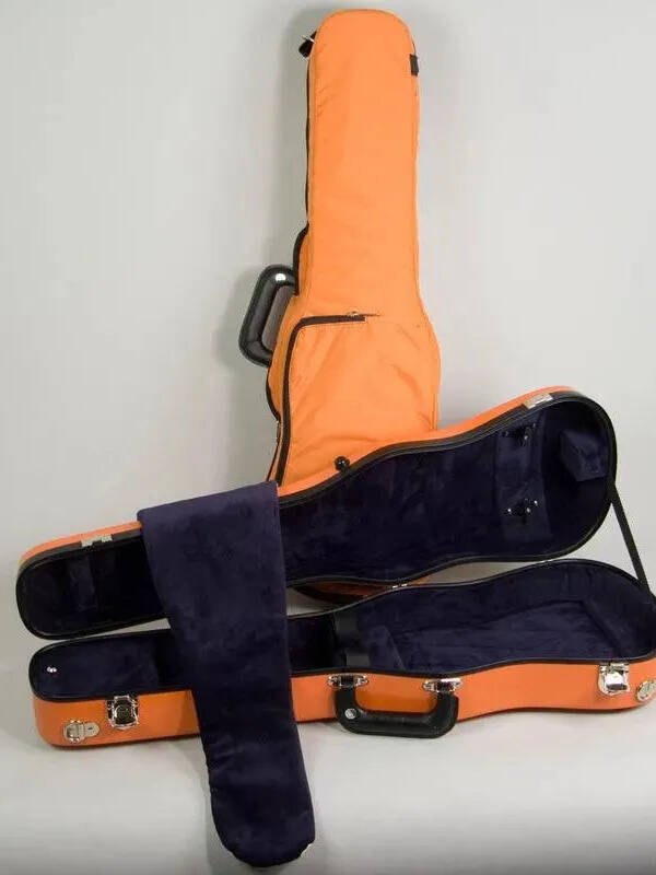 Bobelock1007 shaped violin case, orange/blue