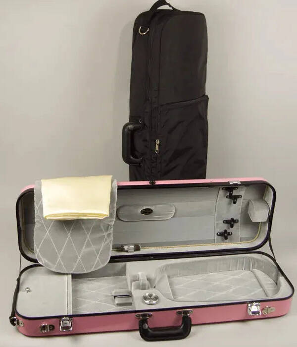 Bobelock 1060 oblong violin case, Pink/Grey