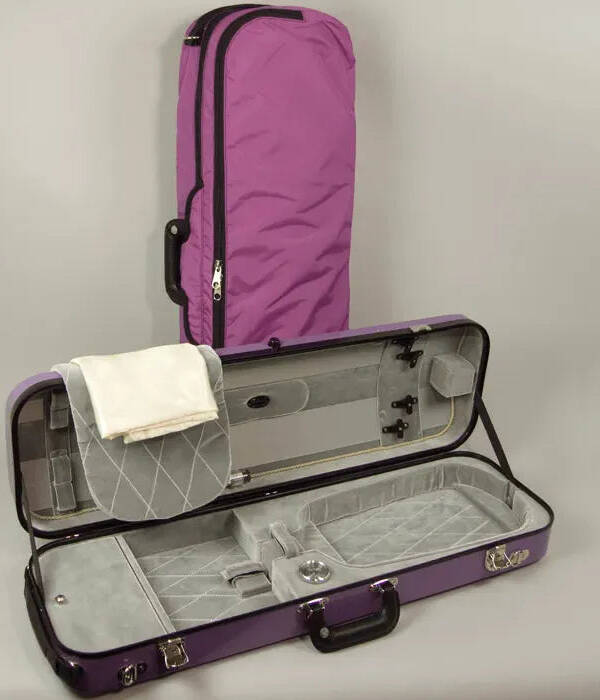 Bobelock 1060 oblong violin case, Purple/Grey