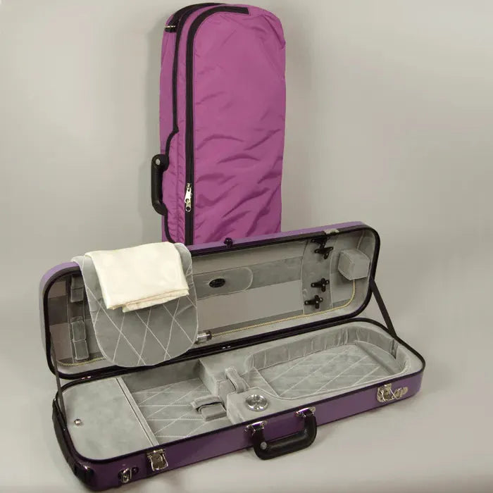 Bobelock 1060 oblong violin case, Purple/Grey