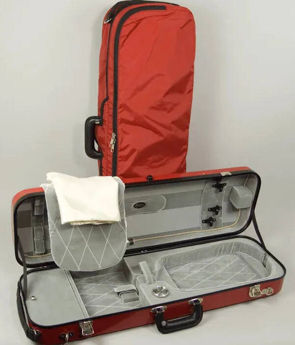 Bobelock 1060 oblong violin case, red/silver