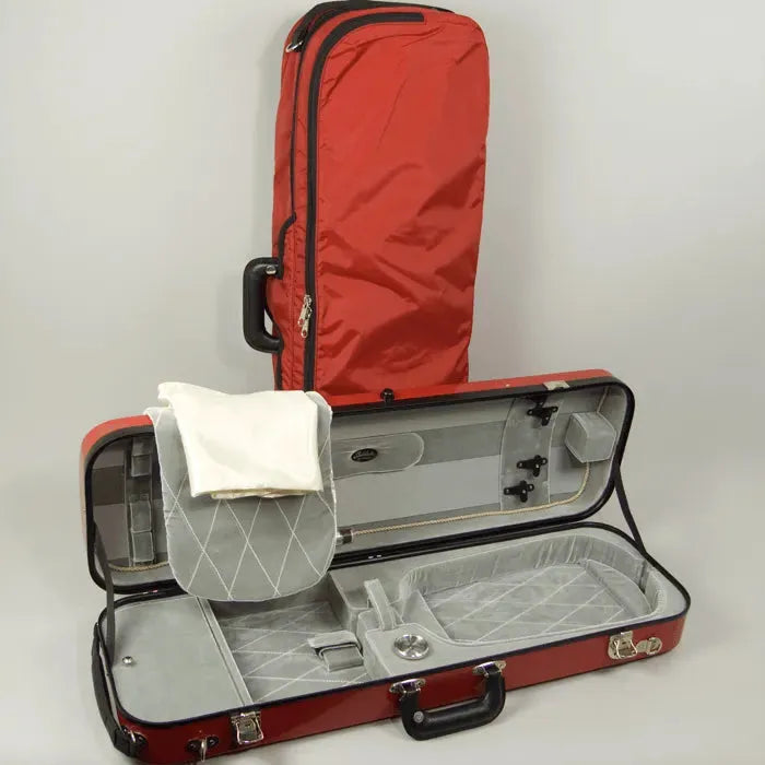 Bobelock 1060 oblong violin case, red/silver