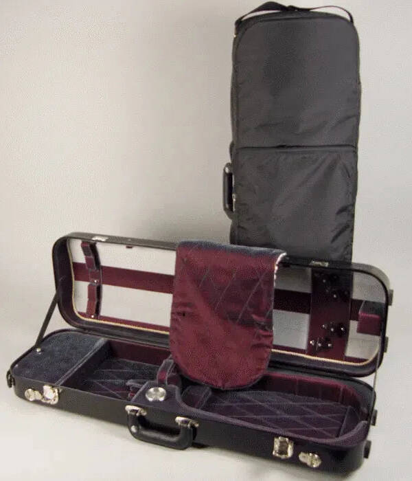 Bobelock 1060 oblong violin case, Black/Smoky Red