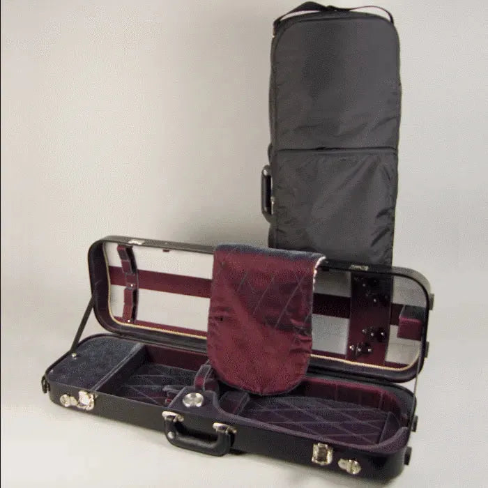 Bobelock 1060 oblong violin case, Black/Smoky Red