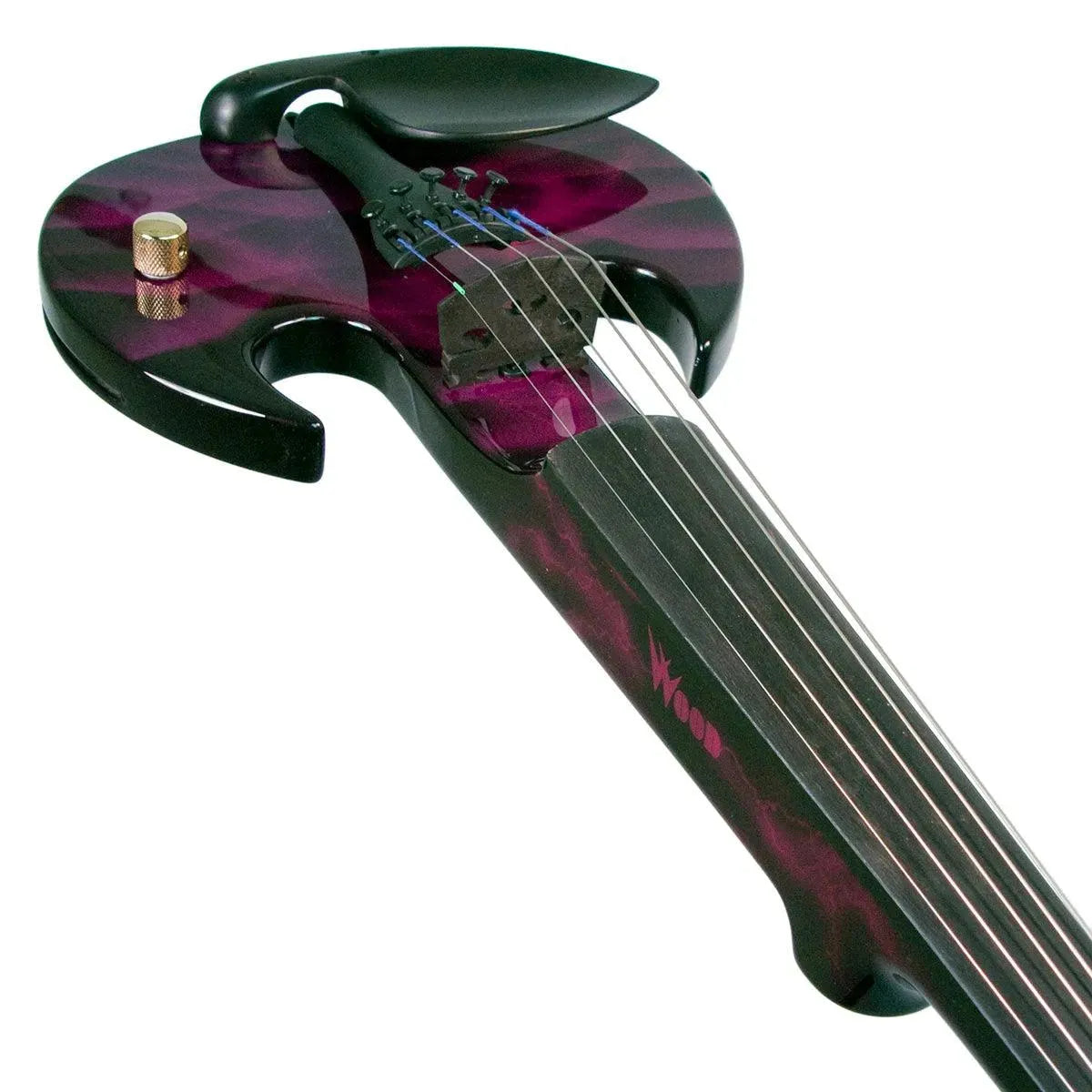 Wood Violins Stingray Pro 5-string electric violin, Purple Lightning custom finish - Image 6