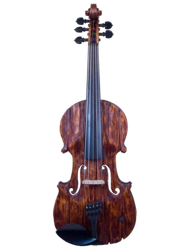 Stratton Gypsy 5-string electric violin, Antiqued Gypsy Finish, with Starfish Designs bridge
