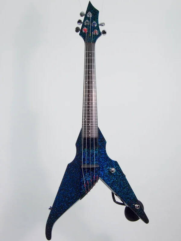 Wood Violins Viper, 5-string, Phantom Frets, Kosmic Kamen Sparkle, Barbera pickup