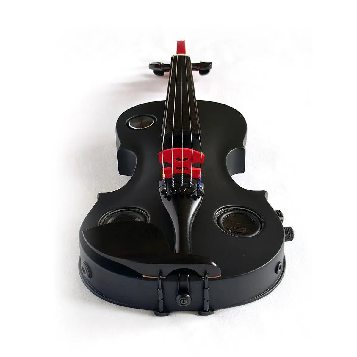 Volta Violinatron V5-R 5-string hybrid violin with built-in speakers & reverb, black and red - Image 10