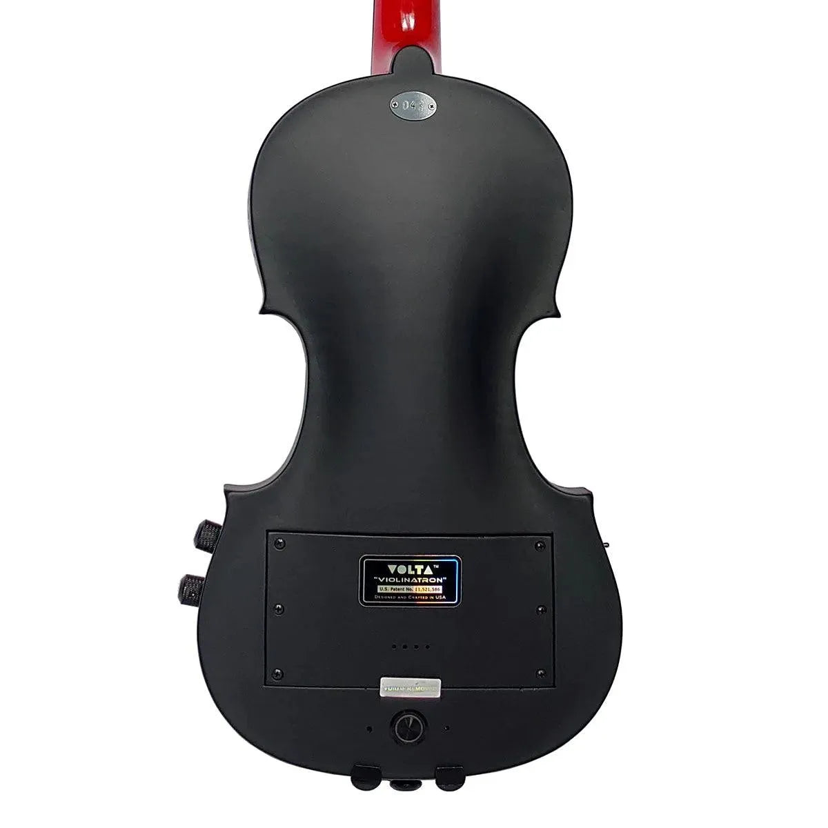Volta Violinatron V5-R 5-string hybrid violin with built-in speakers & reverb, black and red - Image 6