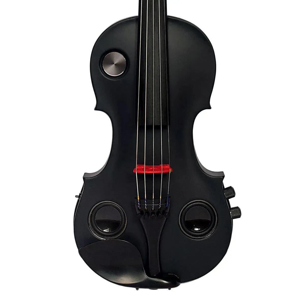 Volta Violinatron V5-R 5-string hybrid violin with built-in speakers & reverb, black and red - Image 5