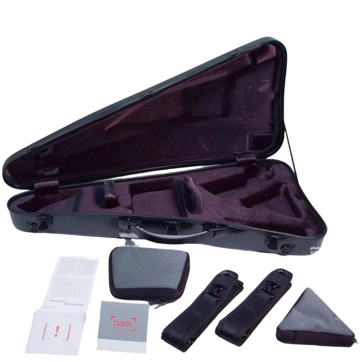 Wood Violins custom Bam Viper hard case, black/carbon fiber - Image 6