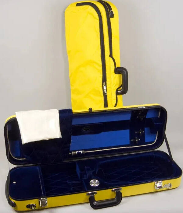 Bobelock 1060 oblong violin case, Yellow/Blue