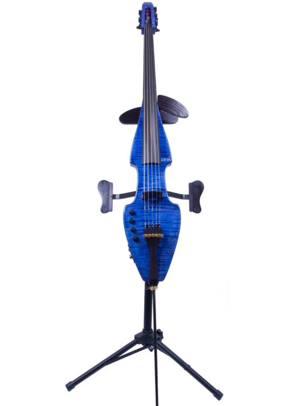 ZETA Strados Fusion 5-string Cello, Blue Sunburst Flamed Maple